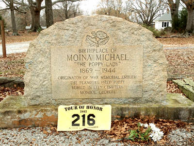 The Poppy Lady Memorial in Monroe, Georgia