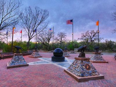 Revolving Globe of Military Service in Farmington, New Mexico