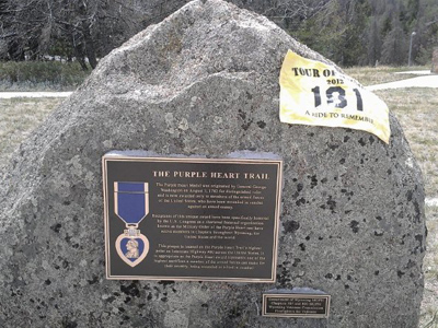 Purple Heart Trail Marker in Laramie, Wyoming